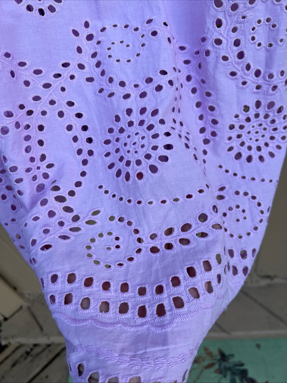 NWT White House Black Market Lavender Eyelet Chemise BALOON SLEEVES DRESS M/L - Picture 7 of 12
